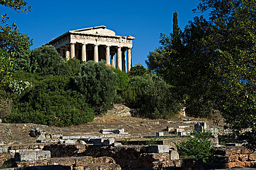 庙宇,古安哥拉遗址,雅典,希腊