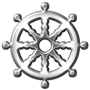 银,佛教,象征,轮子