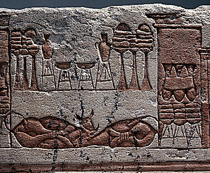 碎片,石灰石,浮雕,古埃及,时期