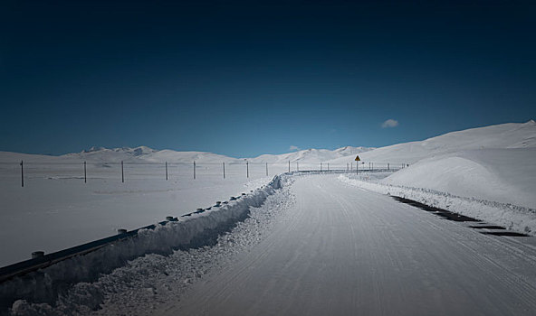 西藏,公路,雪地,封路,冰雪,大雪