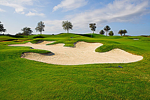 沙坑,高尔夫球场,迈阿密海滩,佛罗里达,美国