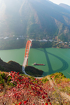 重庆巫山,红叶满山,游客如织