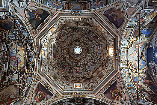教堂,圣所,室内,天花板,坎诺比奥,马焦雷湖,省,区域,意大利,欧洲