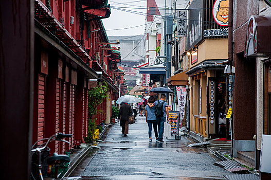 日本东京,浅草寺雷门的商店街