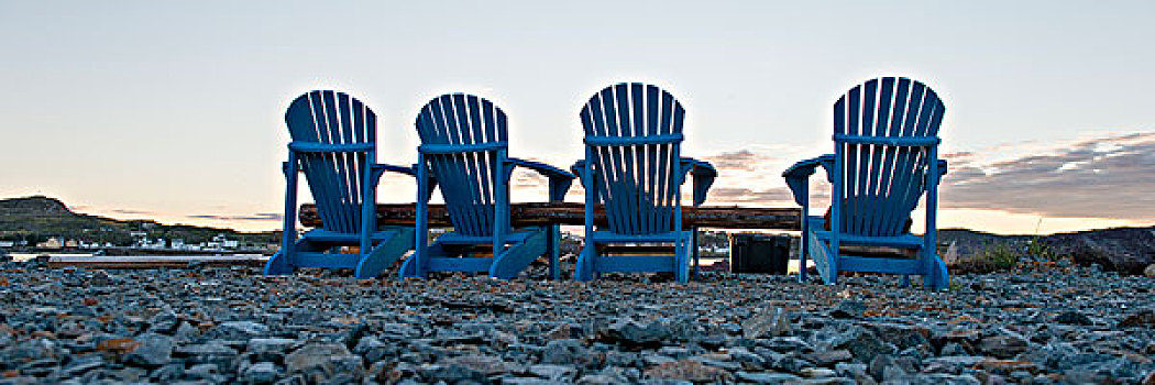 宽木躺椅,海滩,特威林盖特,南,特威林盖特岛,纽芬兰,拉布拉多犬,加拿大