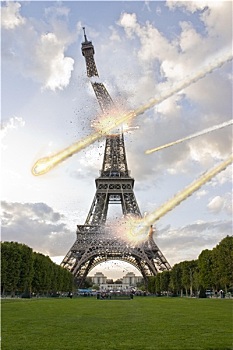 启示,陨石雨,上方,巴黎,法国