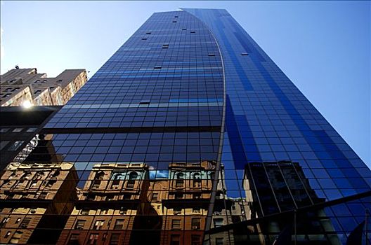 摩天大楼,反射,纽约,美国