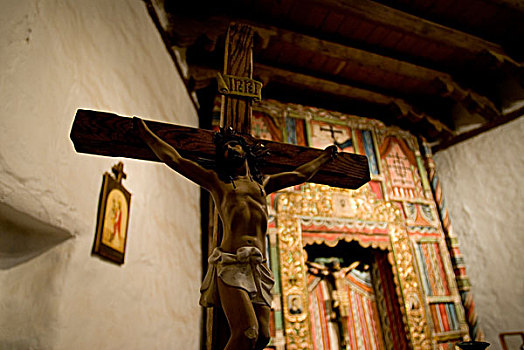 仰视,耶稣十字架,教堂,新墨西哥,美国