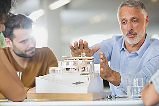 建筑师,讨论,模型,会议室
