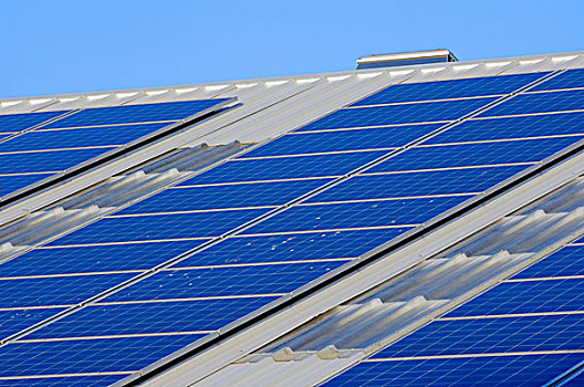 光电,太阳能电池,太阳能,屋顶,北莱茵威斯特伐利亚,德国,欧洲