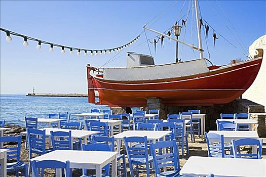 餐馆,海边,希腊