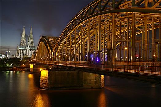钢构造,霍恩佐伦大桥,大教堂,背景,科隆,北莱茵威斯特伐利亚,德国