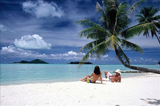 法属玻利尼西亚,波拉岛,伴侣,海滩