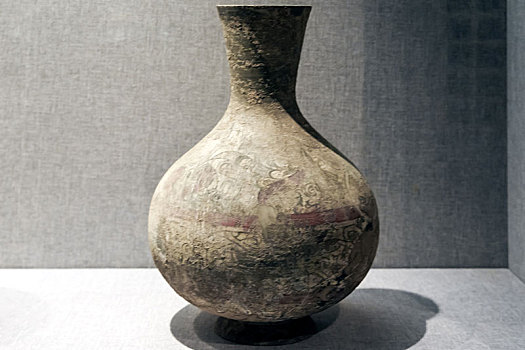 战国彩绘蟠龙纹陶壶,河南省洛阳博物馆馆藏文物