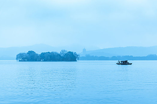 杭州西湖风光湖心亭