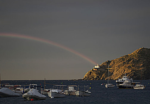 彩虹,上方,海洋,哥斯达黎加,西班牙