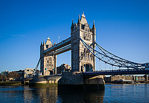 英格兰,伦敦,城市,塔桥,早晨