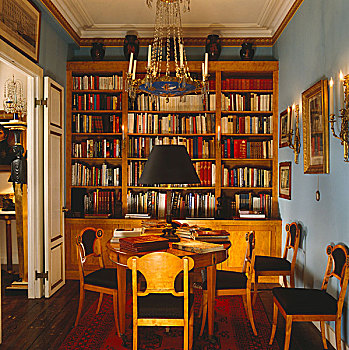 图书馆,餐厅,书架,桌子,就餐,椅子