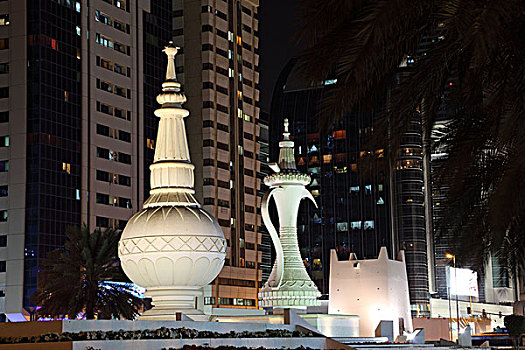 传统,阿拉伯,香炉,纪念建筑,阿布扎比,团结
