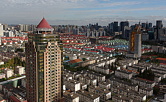 上海浦东居民区鸟瞰