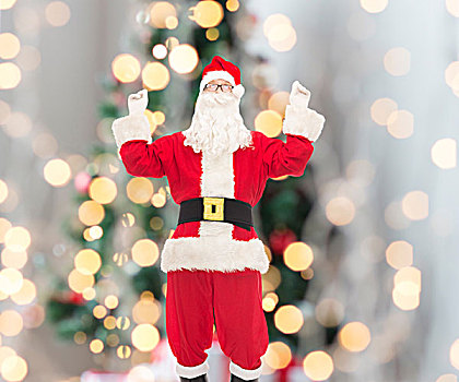 圣诞节,休假,人,概念,男人,服饰,圣诞老人,乐趣,上方,树,背景