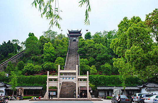 景区,大门,外景,牌楼,台阶