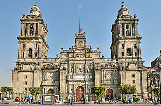城市教堂,教堂,佐卡罗,墨西哥城,联邦,地区,墨西哥,北美