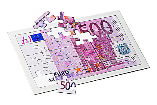 500欧元,钞票,拼图