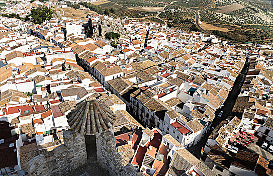 风景,摩尔风格,城堡,白色,乡村,奥维拉,省,安达卢西亚,西班牙,欧洲