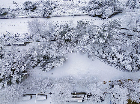 长沙北辰三角洲的雪景