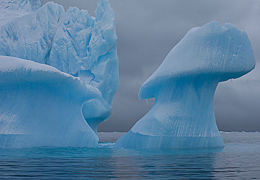 冰山,侵蚀,漂浮,水,南极
