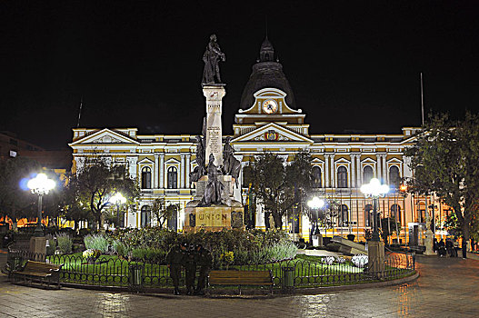 玻利维亚,广场,政府,宫殿,市区