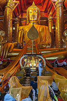 佛像,寺院,庙宇,大城府,泰国