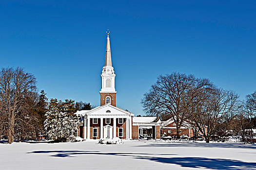 第一,长老教,教堂,冬天,雪