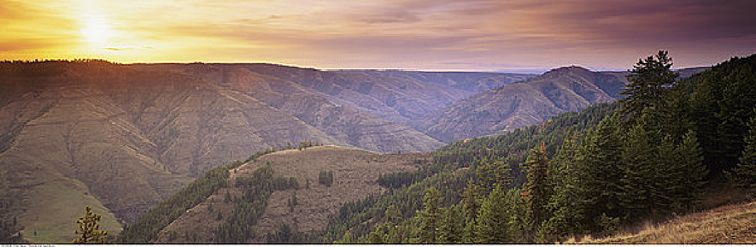俯视,峡谷,俄勒冈,美国