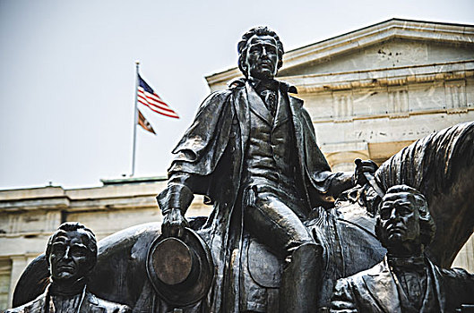 雕塑,三个,总统,国会山,罗利市,北卡罗来纳,美国