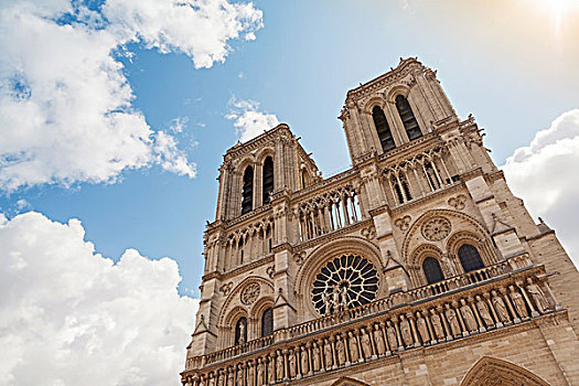 蓝天,建筑,巴黎,大教堂,法国