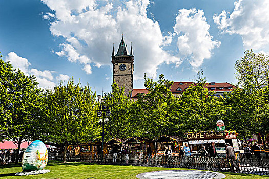 老城广场,公园,老城,市政厅,布拉格,捷克共和国,欧洲