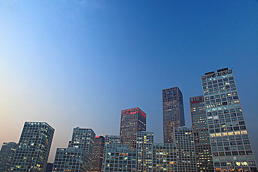 北京cbd商圈建筑夜景