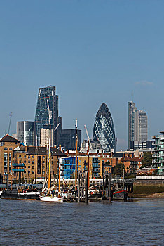风景,上方,泰晤士河,天际线,伦敦,英格兰,英国