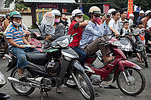 越南,胡志明市,摩托车,交通