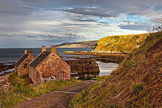 房子,边缘,停泊,船,小湾,洛锡安,苏格兰