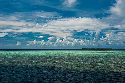小,小岛,远景,蚂蚁,环礁,密克罗尼西亚