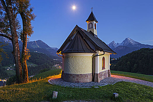 小教堂,瓦茨曼山,贝希特斯加登地区,地区,巴伐利亚,德国