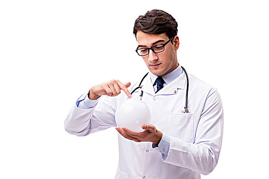 博士,水晶球,隔绝,白色背景,背景