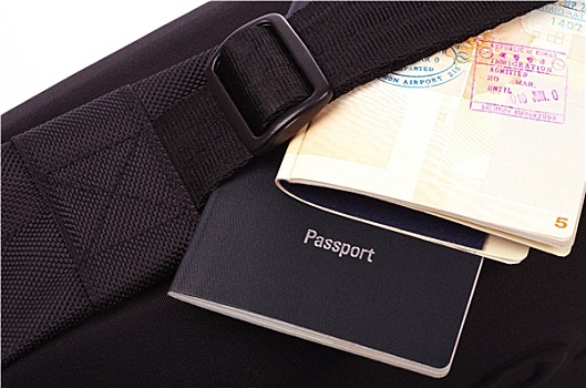护照,黑色,旅行,包