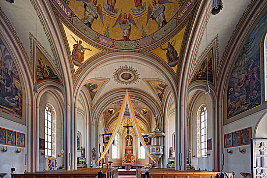 教区教堂,卑尔根,齐姆高,上巴伐利亚,巴伐利亚,德国,欧洲