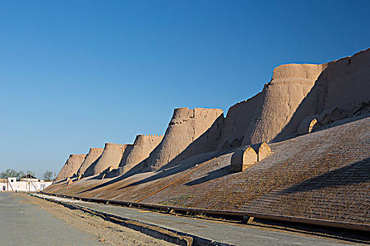 乌兹别克斯坦,区域,希瓦,南方,墙壁