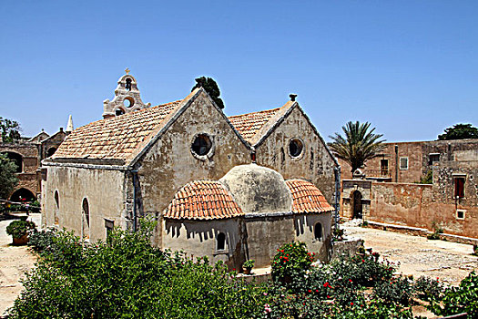 教堂,寺院,国家纪念建筑,克里特岛,希腊,欧洲