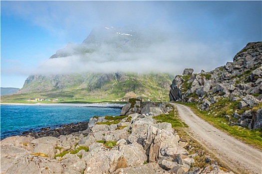 景色,道路,漂亮,山,挪威